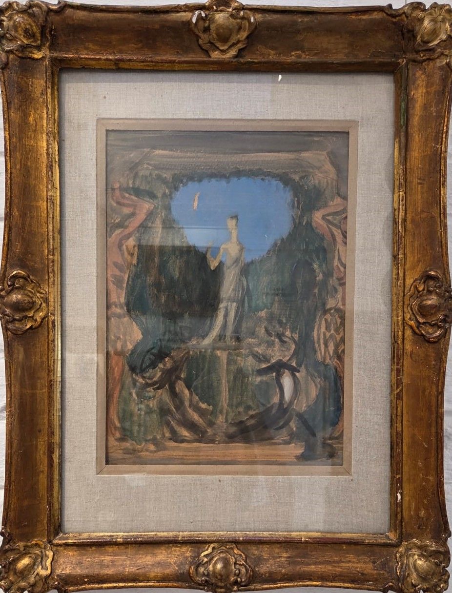 Серов В.А. Диана и Актеон 1911. Эскиз росписи для дома В.В.Носова бумага на картоне, смешанная техника