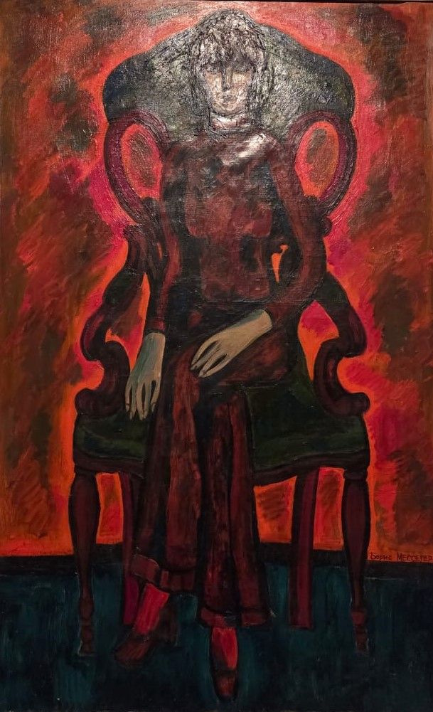 Портрет Беллы Ахмадулиной (красный портрет Беллы) 1974-1976 холст, масло