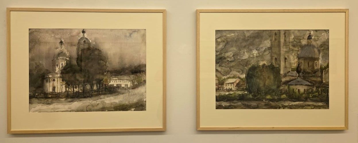 Соборная площадь. 2005 бумага, акварель Городской пейзаж с собором. 2006 бумага, акварель