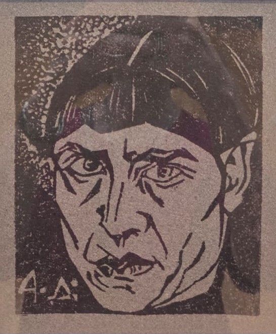Автопортрет. 1921. бумага, линогравюра.