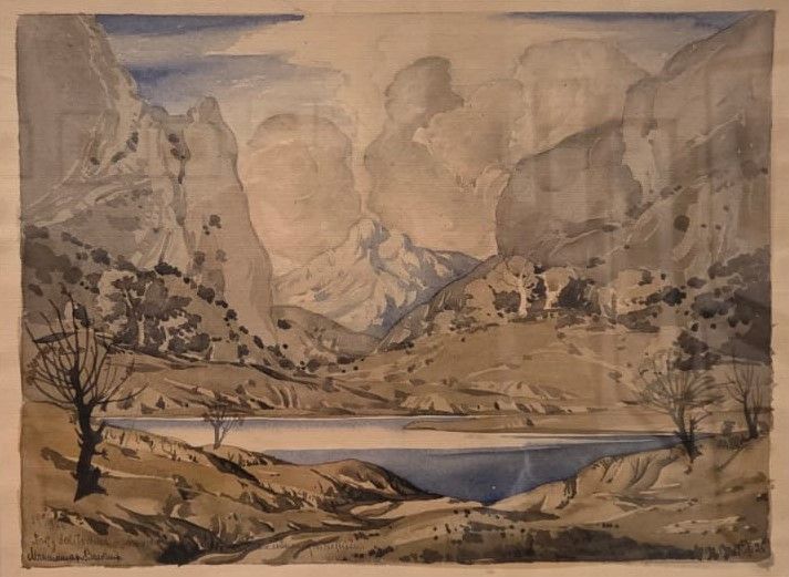 Максимилиан Волошин. Горное озеро. 1926. бумага, акварель, граитный карандаш