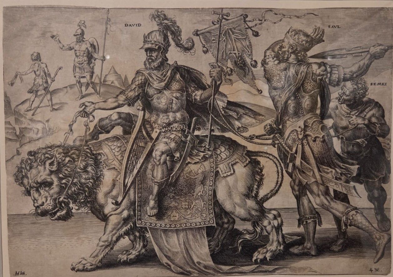 Дирк Волкертсзон Корнхерт По рисунку Мартена ван Хемскерка Триумф Давида. 1559 офорт, гравюра резцом