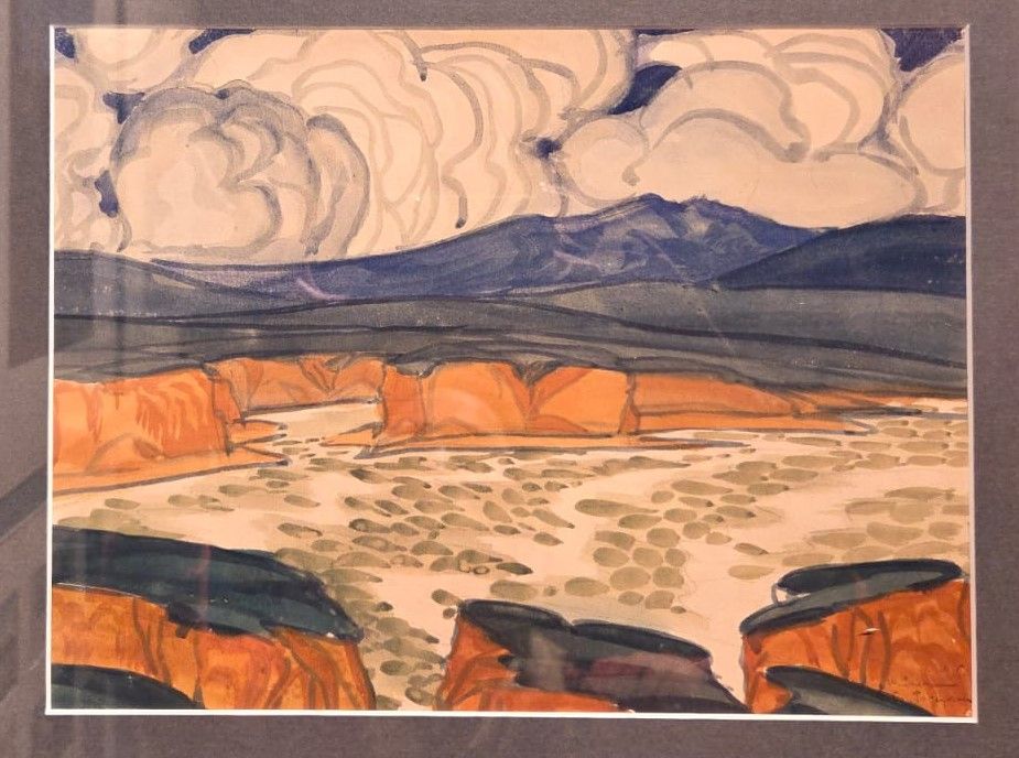 М.А.Волошин Залив и скалы. 1916 бумага, акварель