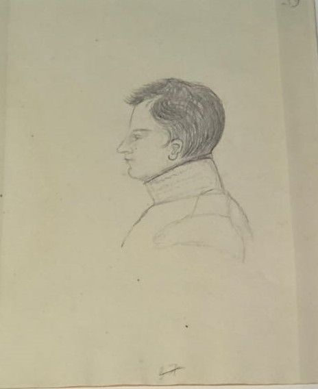 Автопортрет в профиль. Великий князь Николай Павлович 1816 бумага, карандаш