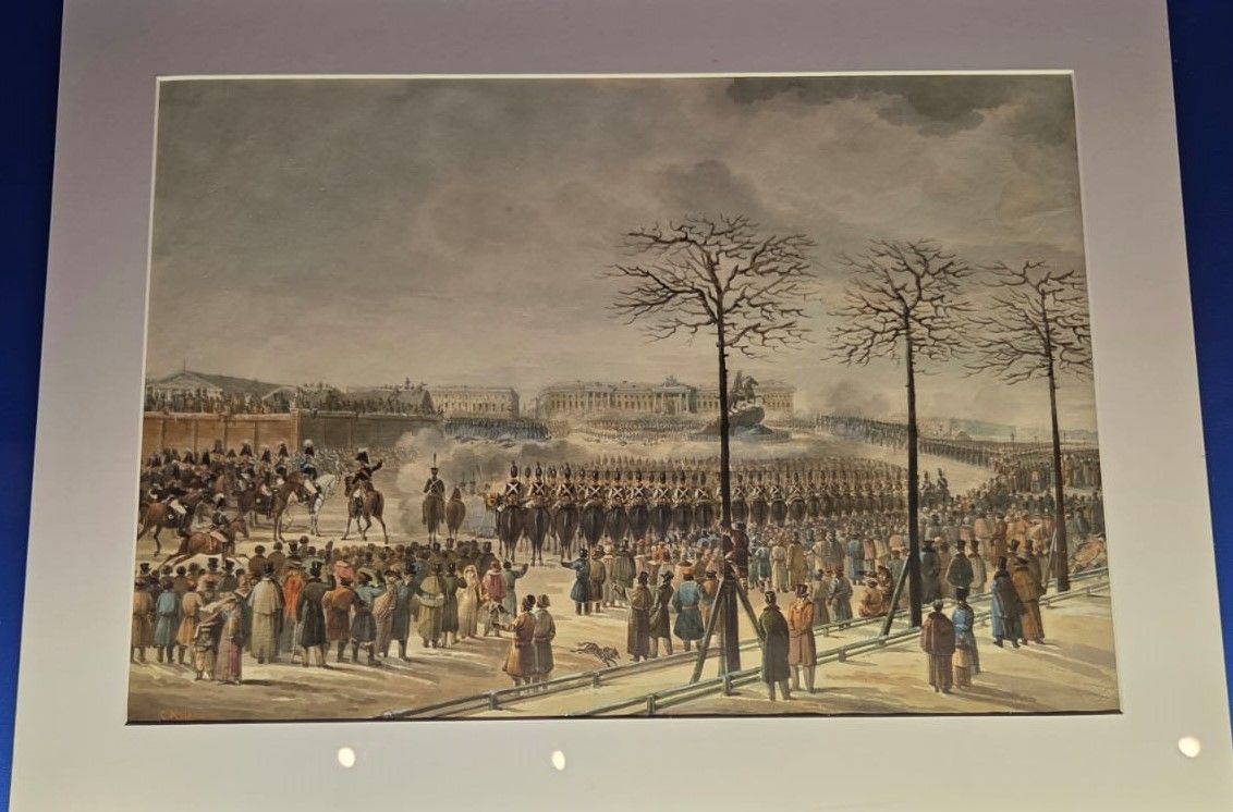 Восстание на Сенатской площади 14 декабря 1825 года. К.И.Кольман 1830-е гг. бумага, акварель