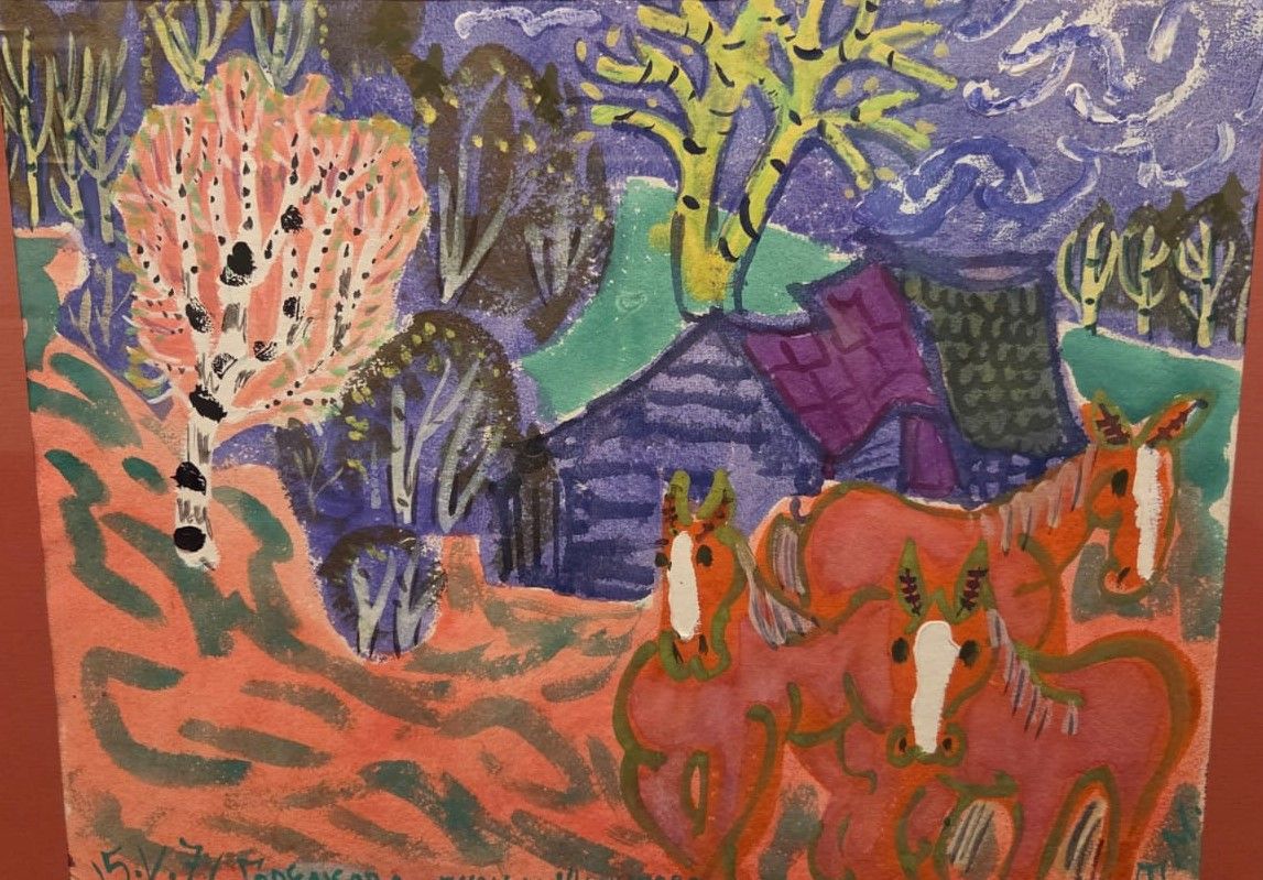 Т.А.Маврина Горчаково. 1971 бумага, гуашь, белила