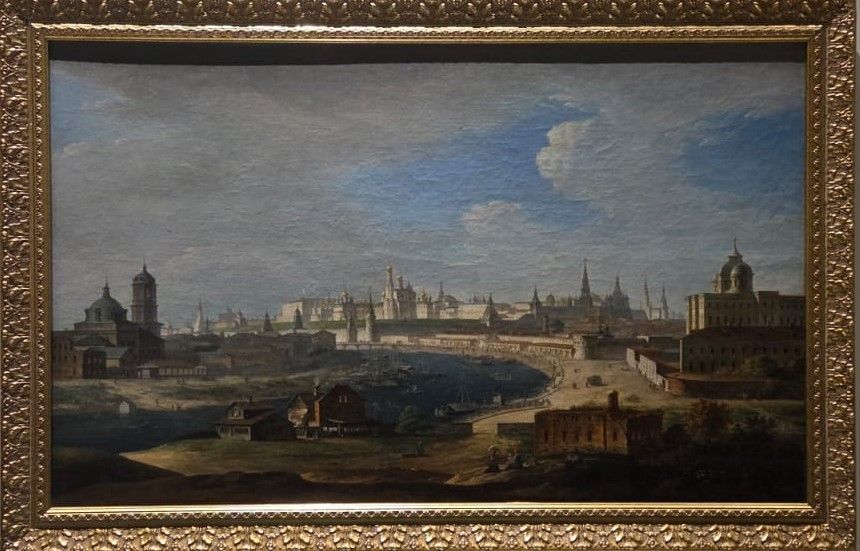 Вид Кремля из-за Яузы. Максим Никифорович Воробьев 1823 холст, масло