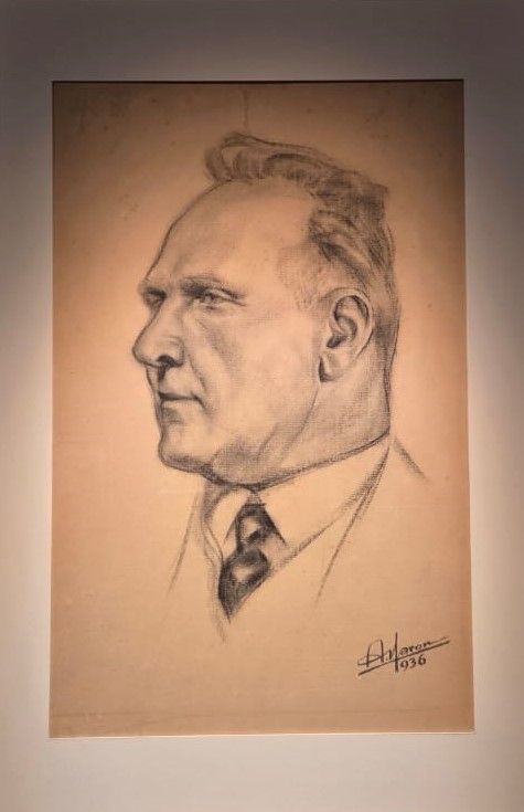 А.А.Ярон Портрет Федора Шаляпина 1936 бумага, уголь, соус