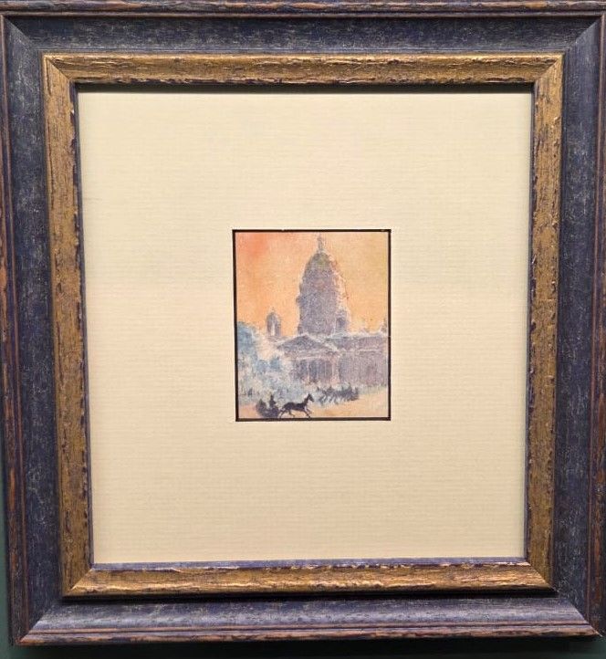 П.П.Ганский Архитектурный пейзаж. Санкт-Петербург зимой. 1889 бумага, акварель