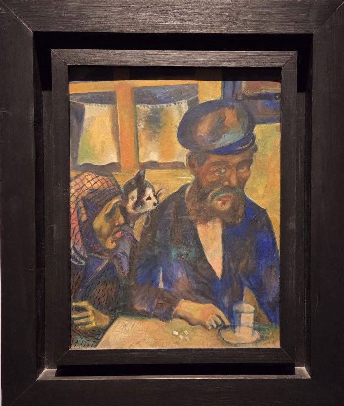 Отец и бабушка. 1914 бумага на картоне, смешанная техника