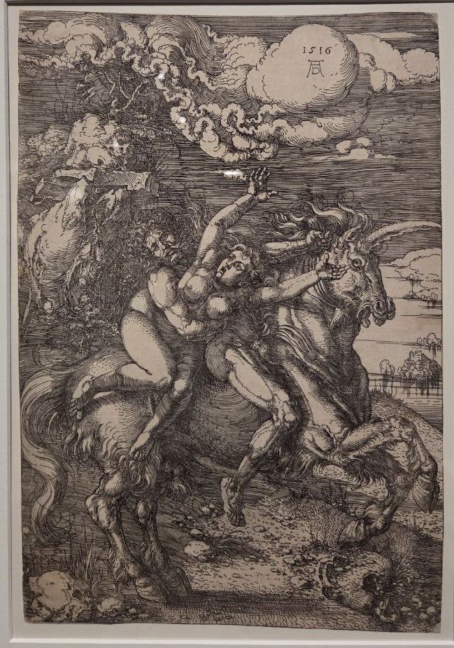 Альбрехт Дюрер. Похищение на единороге 1516  бумага, офорт
