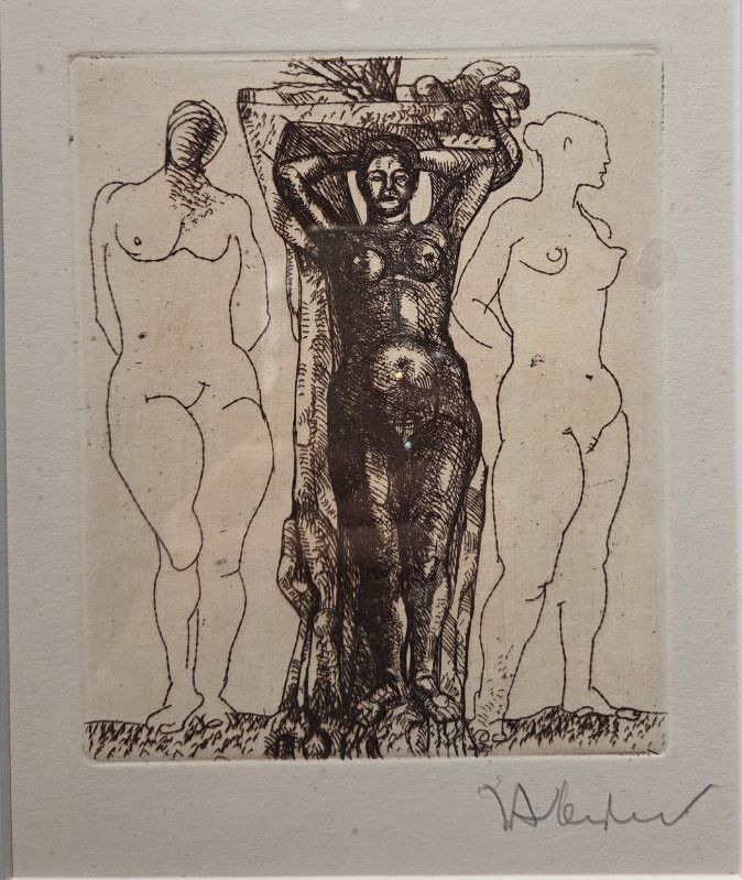 Без названия. Три женщины. 1974 из серии Судьба или Судьба художника. бумага, офорт