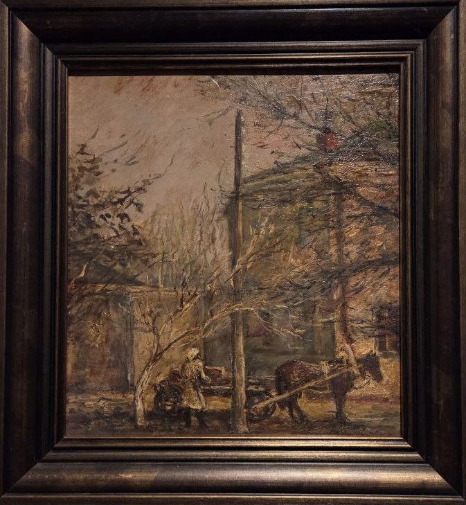 Валентин Юстицкий Пейзаж 1949 фанера, масло