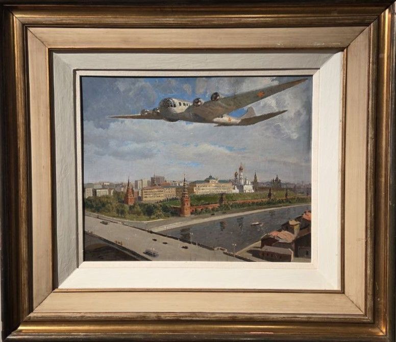 Николай Антипов. Полёт над Кремлём. 1940-е дерево, масло