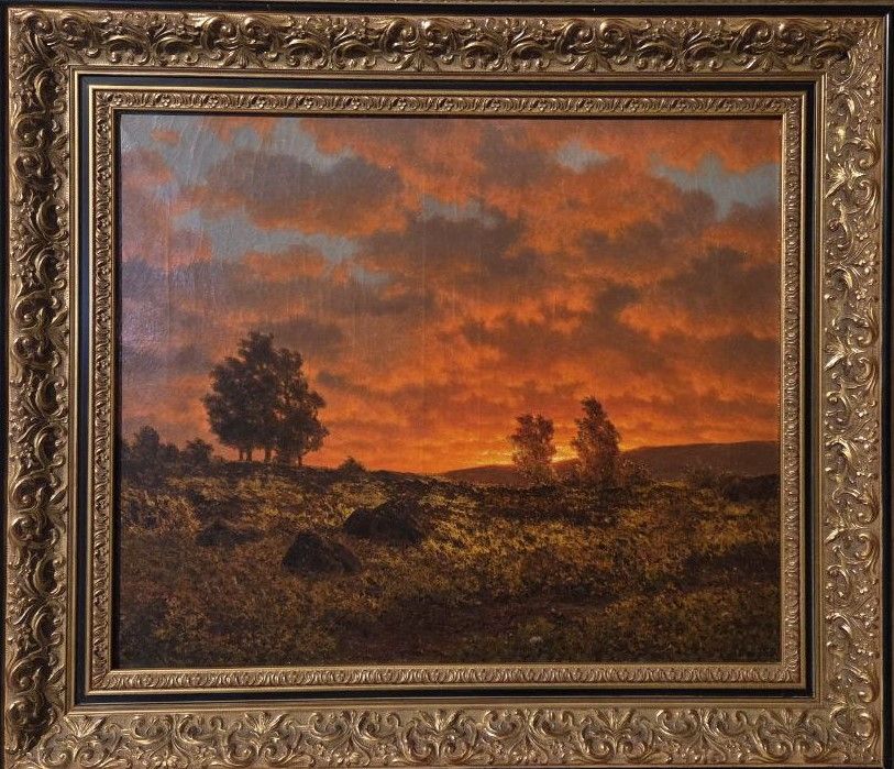 Иван Шультце. Красный закат (Верхняя Саврйя)  1920-е холст, масло