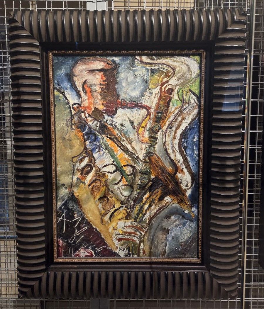 Саксофонист (Джерри Малиген). 1971. Холст, масло. 64х45