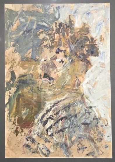 Автопортрет с взъерошенными волосами. Конец 1950-х . Картон, масло. 66×41,6