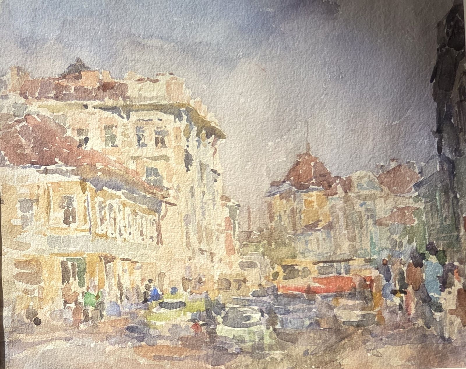 Андрияка С.Н. Покровские ворота в Москве 1974 бумага, акварель