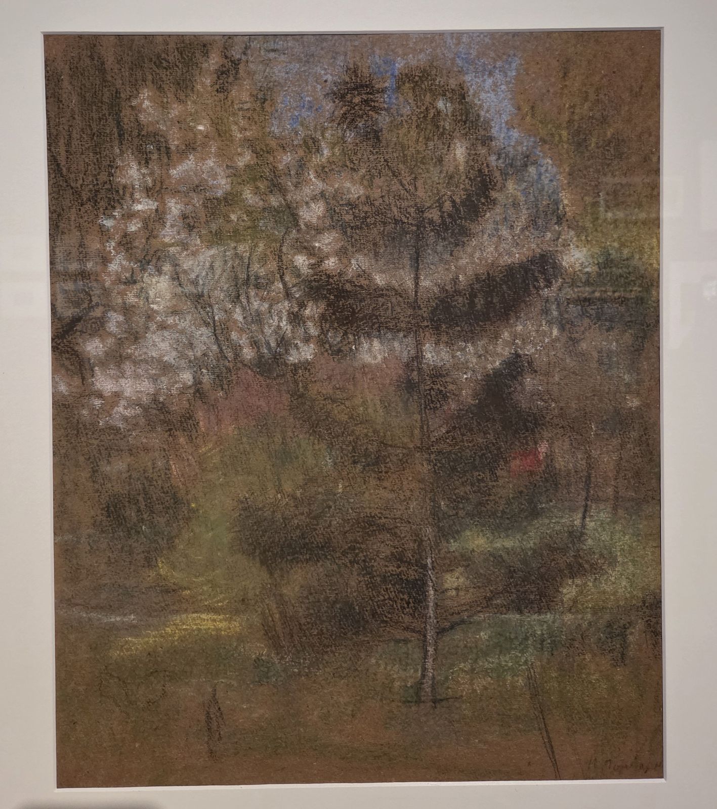 Наталия Гончарова. Пейзаж с елью. Около 1904-1905 бумага, пастель