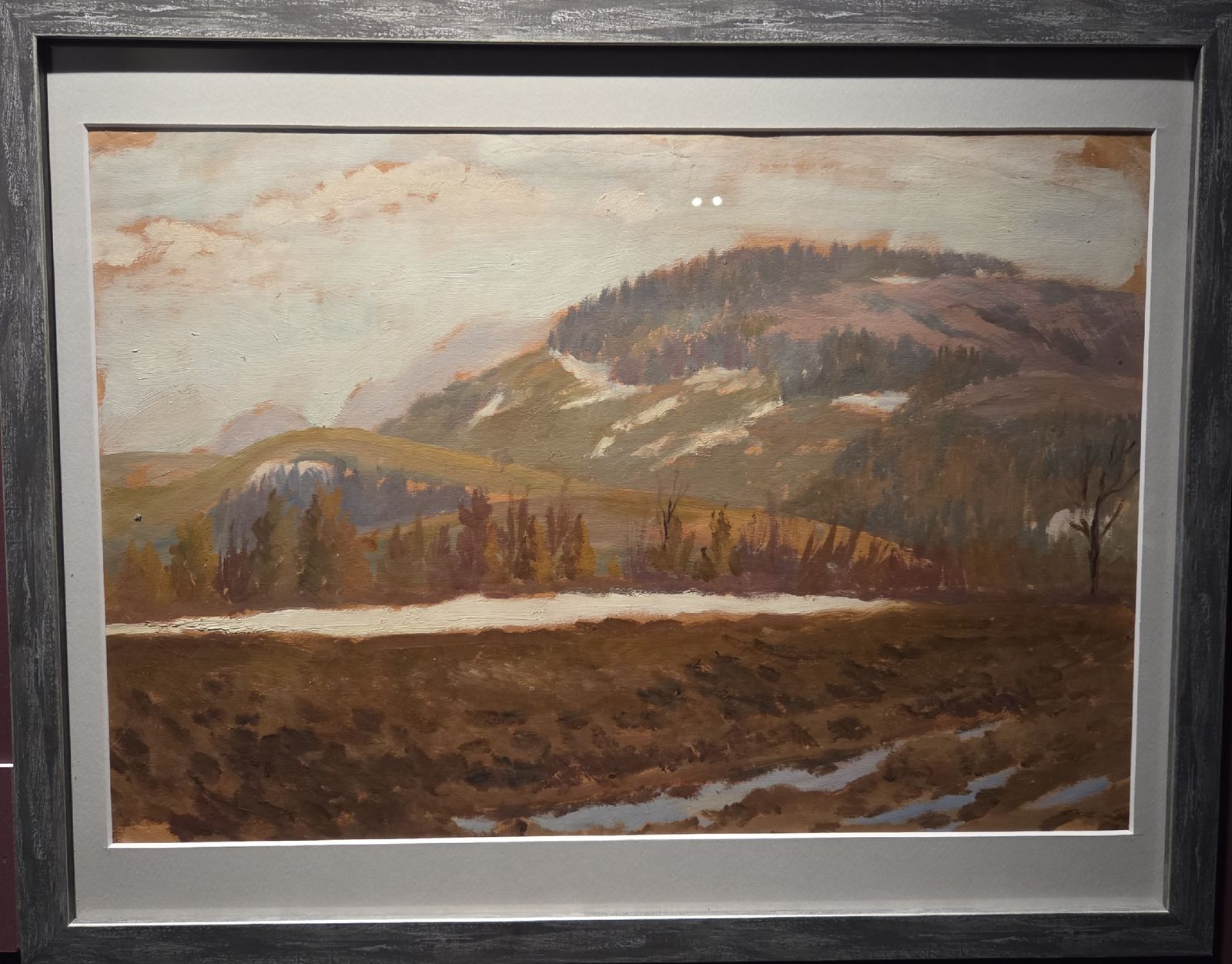 Ю.Н.Рейтлингер. Весенний пейзаж. Чехословакия, 1946-1955 картон, масло, тушь, белила