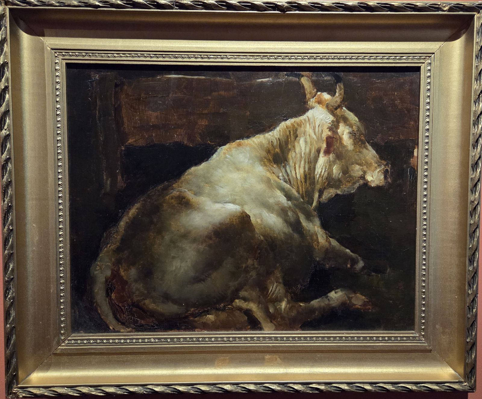 А.В.Исупов Лежащая корова. Италия 1942 холст на картоне, масло