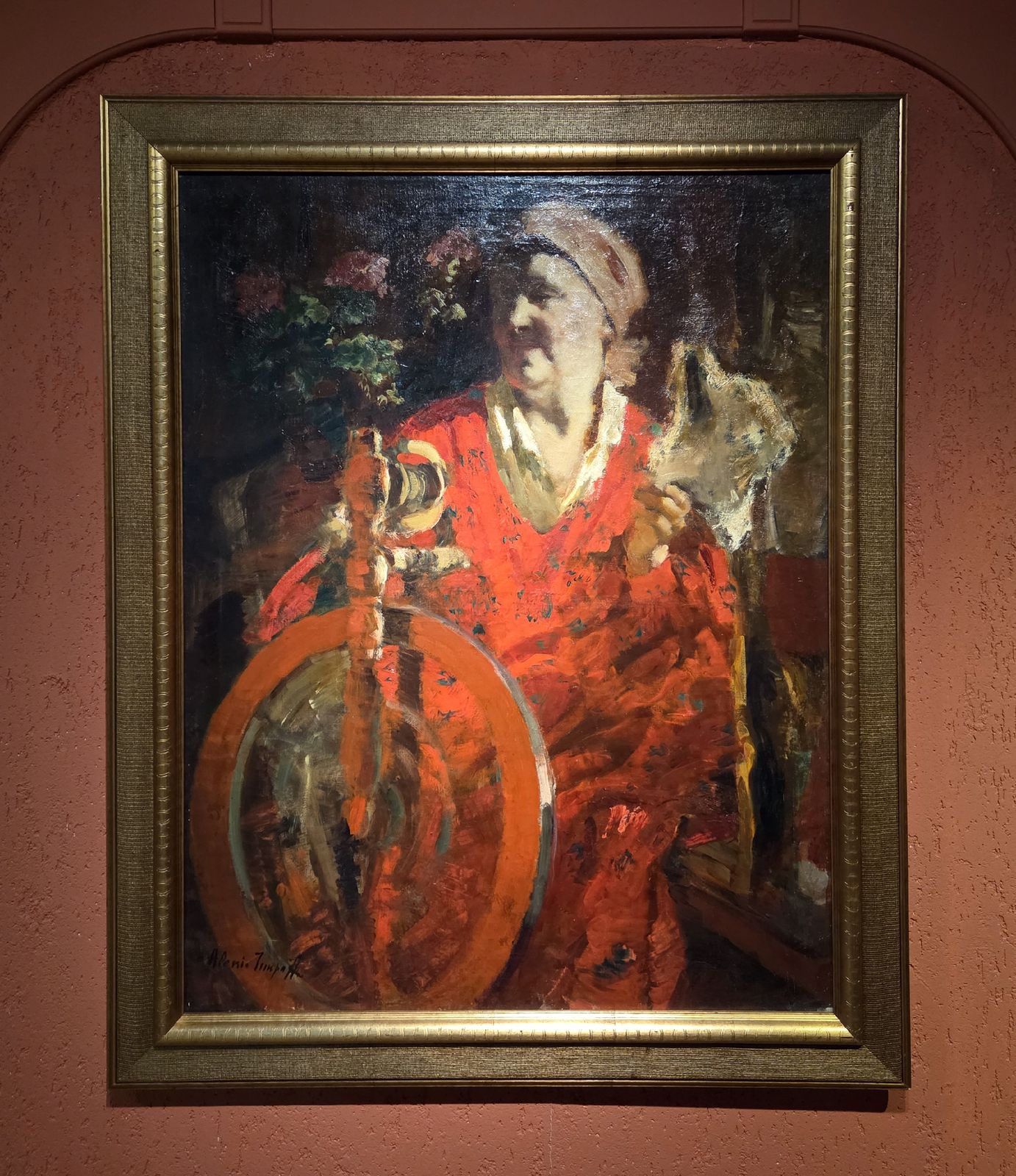 А.В.Исупов. За прялкой. Портрет жены художника. Италия 1930-е холст, масло