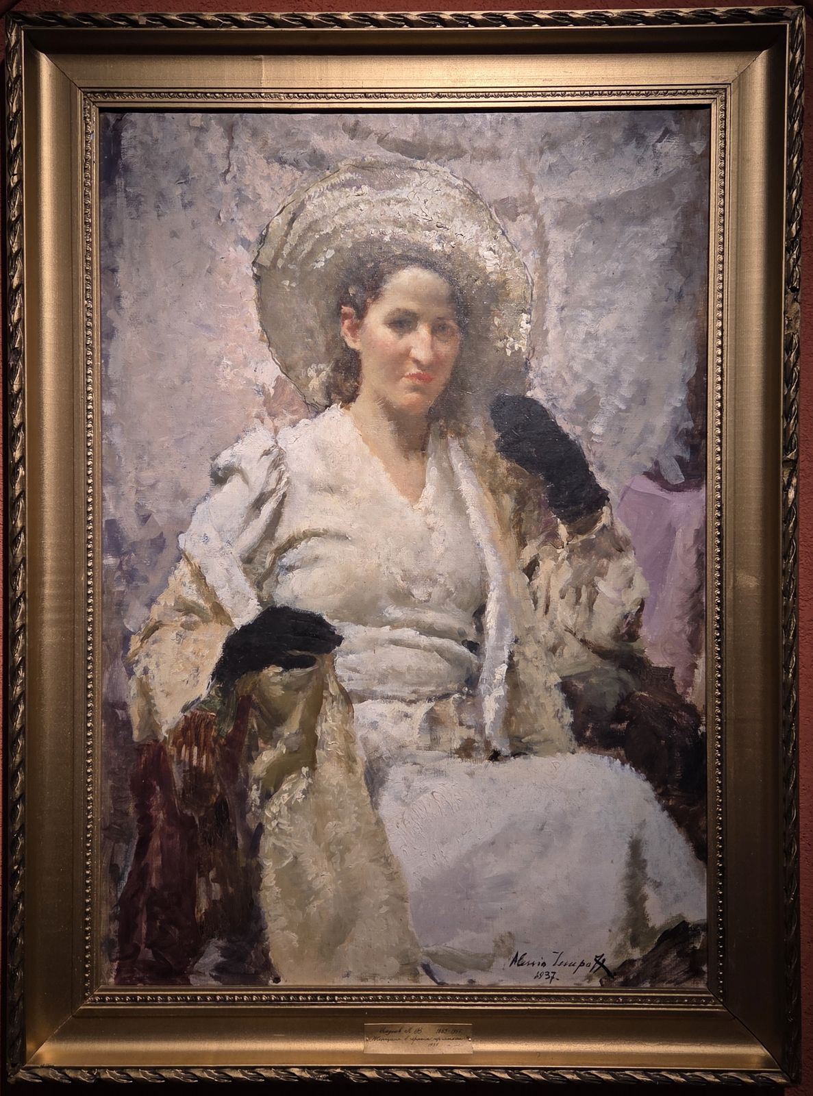А.В.Исупов Женщина в черных перчатках. Италия 1937 холст, масло