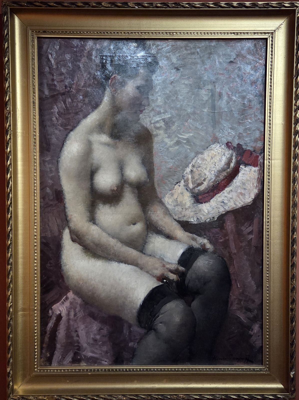 А.В.Исупов Натурщица в черных чулках. Италия, 1947 холст, масло