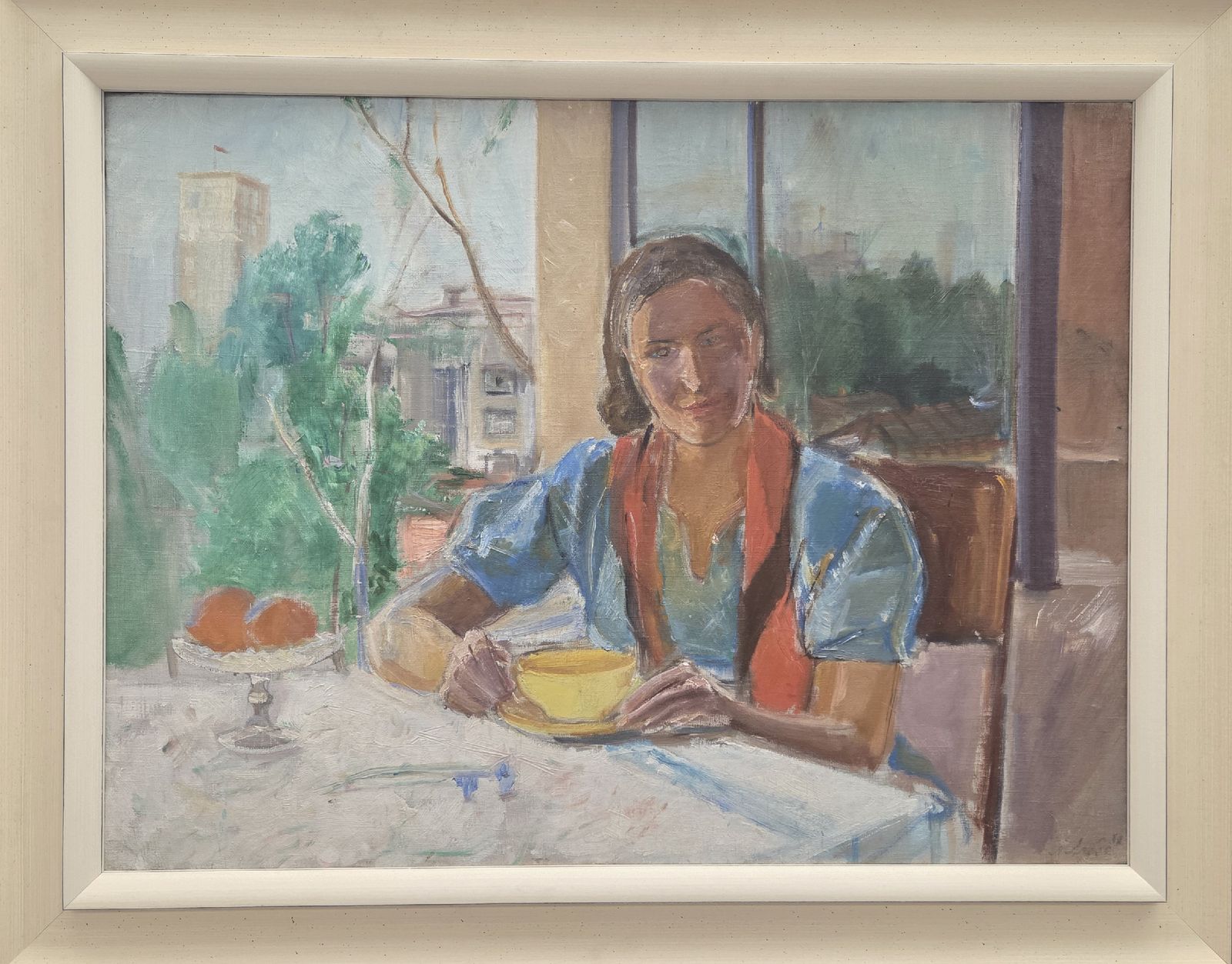 Александр Лабас. Портрет жены (Леони Нойман) (Портрет у окна) 1937 холст, масло