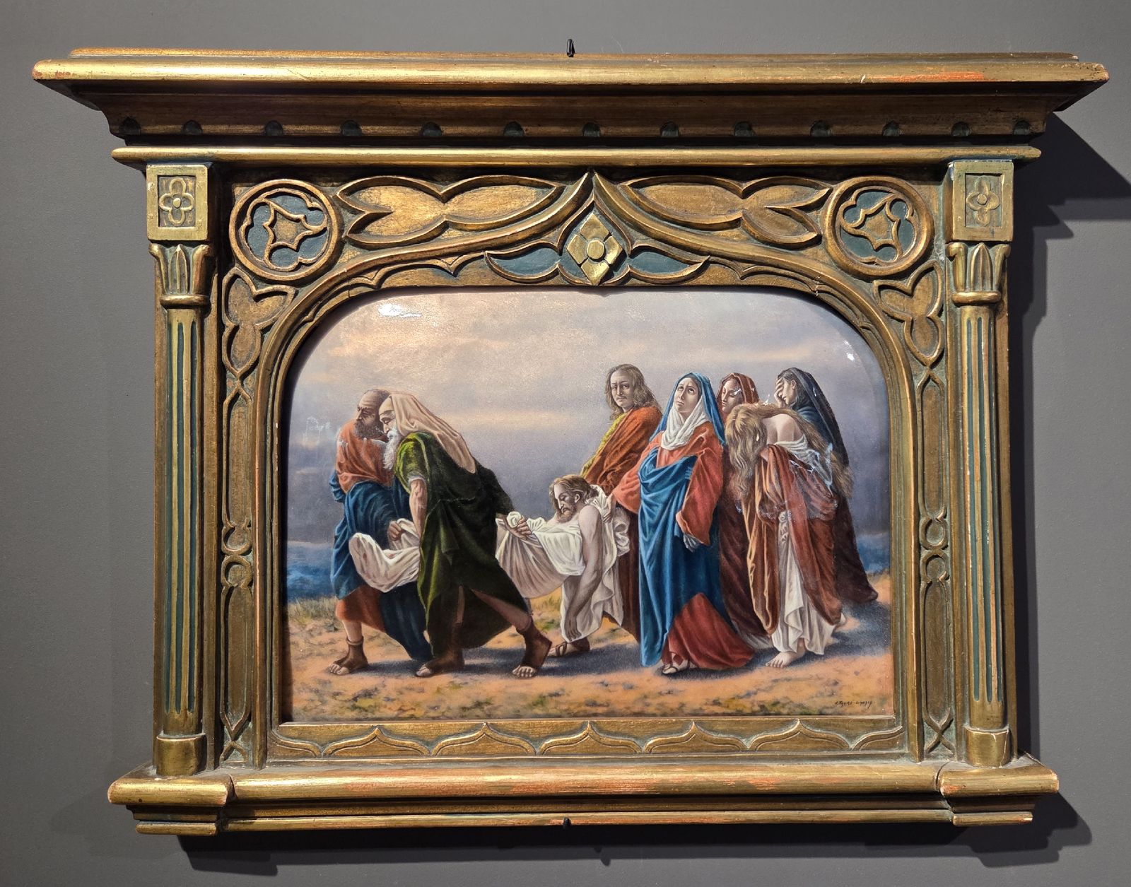 Погребение Христа. Франция. XIX в. медная пластина, живописная эмаль