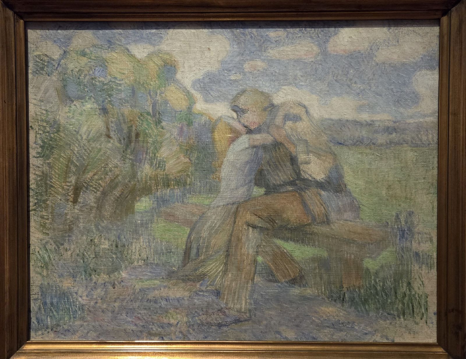 Поцелуй. эскиз неосуществленной картины 1897 холст, масло
