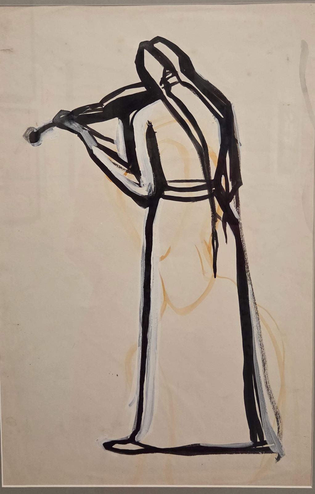 Елена Гуро. Женщина со скрипкой. 1910-е бумага, акварель, белила