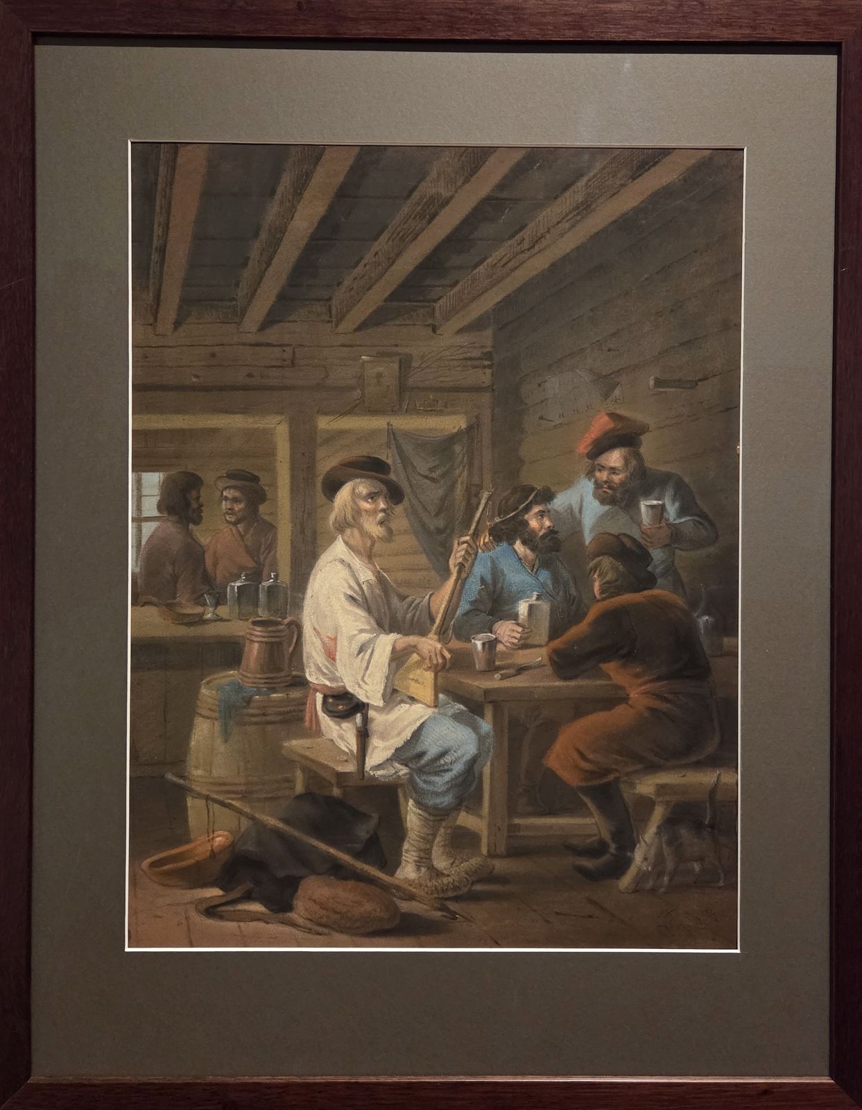 Александр Орловский. Сцена в корчме. 1808 бумага, пастель, сангина, мел