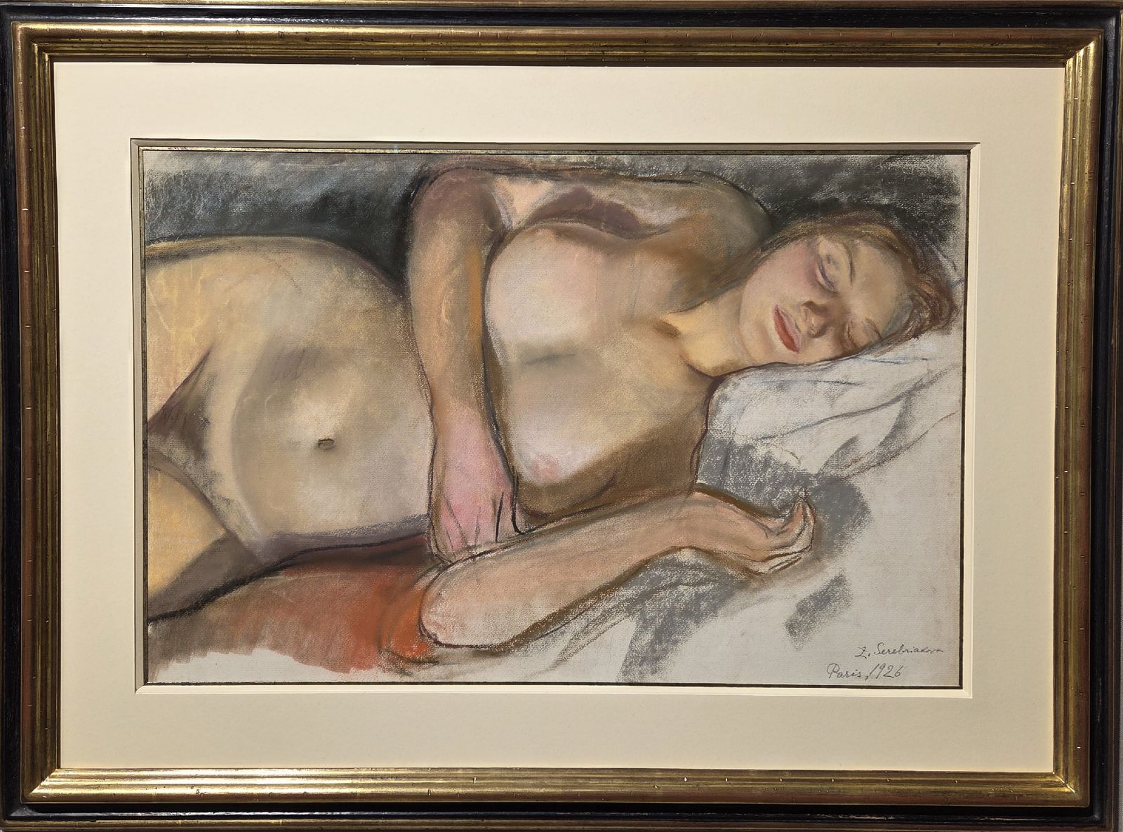 Спящая обнаженная. 1926 г. бумага, пастель