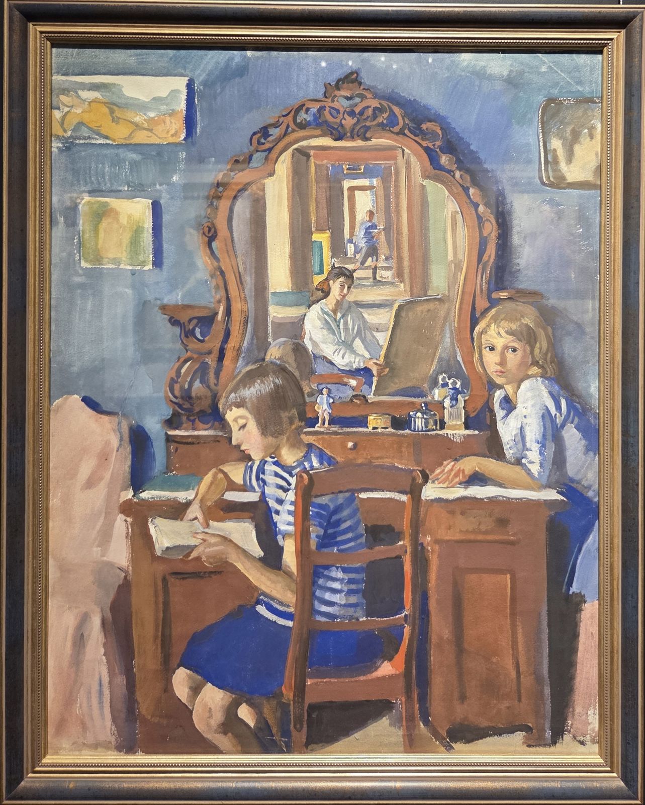 Автопортрет с детьми. 1921 г. бумага, темпера